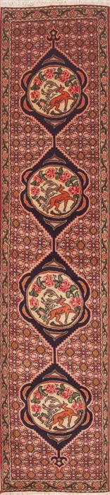 Sanandaj Red Runner Hand Knotted 19 X 85  Area Rug 100-11507 Image 0