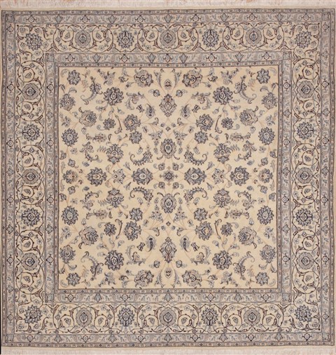 Nain White Square Hand Knotted 67 X 67  Area Rug 100-11508 Image 0