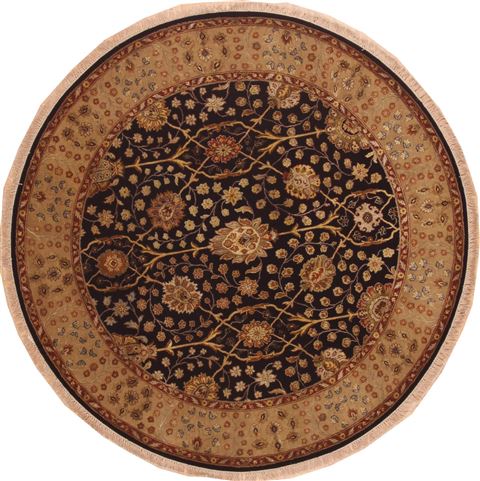 Jaipur Yellow Round Hand Knotted 61 X 61  Area Rug 100-11515 Image 0