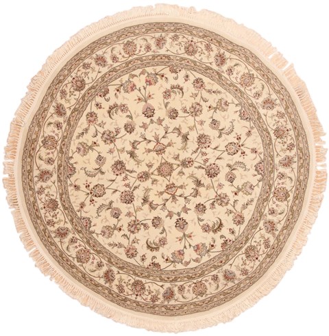 Sino-Persian Beige Round Hand Knotted 60 X 60  Area Rug 100-11531 Image 0