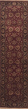 Jaipur Red Runner Hand Knotted 2'6" X 10'0"  Area Rug 100-11537