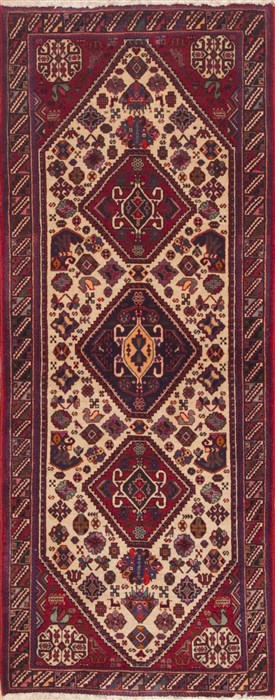 Qashqai Red Runner Hand Knotted 26 X 65  Area Rug 100-11541 Image 0