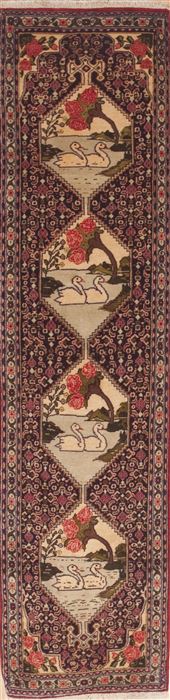 Sanandaj Green Runner Hand Knotted 18 X 79  Area Rug 100-11543 Image 0
