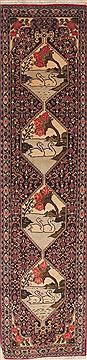 Sanandaj Green Runner Hand Knotted 1'8" X 7'9"  Area Rug 100-11543