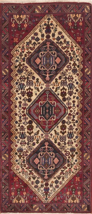 Qashqai Beige Hand Knotted 29 X 66  Area Rug 100-11546 Image 0