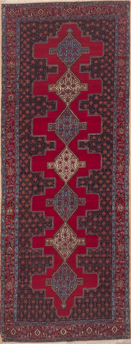 Hossein Abad Red Runner Hand Knotted 41 X 111  Area Rug 100-11552 Image 0