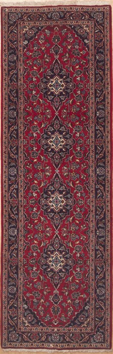 Kashan Red Runner Hand Knotted 34 X 103  Area Rug 100-11554 Image 0