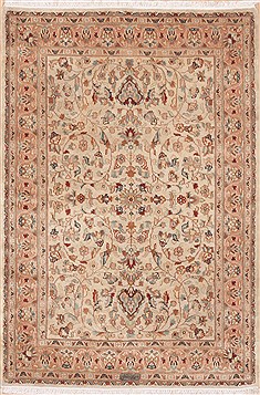 Pakistani Pak-Persian Brown Rectangle 4x6 ft Wool Carpet 11561