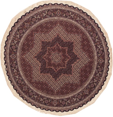Tabriz Red Round Hand Knotted 51 X 51  Area Rug 100-11562 Image 0