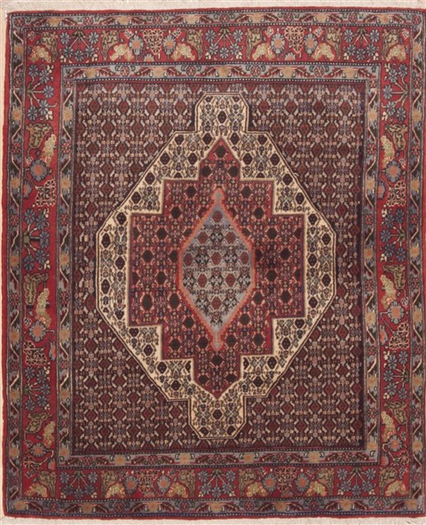 Sanandaj Red Hand Knotted 39 X 49  Area Rug 100-11564 Image 0
