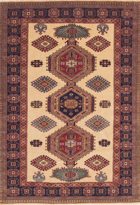 Kazak Beige Hand Knotted 46 X 63  Area Rug 100-11566 Image 0
