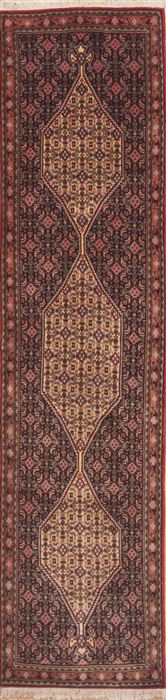Sanandaj Brown Runner Hand Knotted 111 X 78  Area Rug 100-11578 Image 0