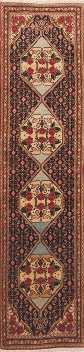 Sanandaj Red Runner Hand Knotted 110 X 77  Area Rug 100-11579 Image 0