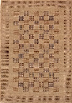 Indian Gabbeh Beige Rectangle 4x6 ft Wool Carpet 11583