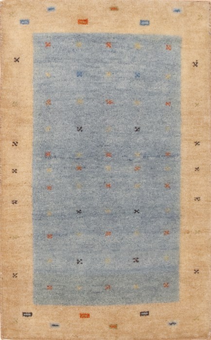 Gabbeh Blue Hand Knotted 23 X 38 Area Rug 100-11586 Image 0