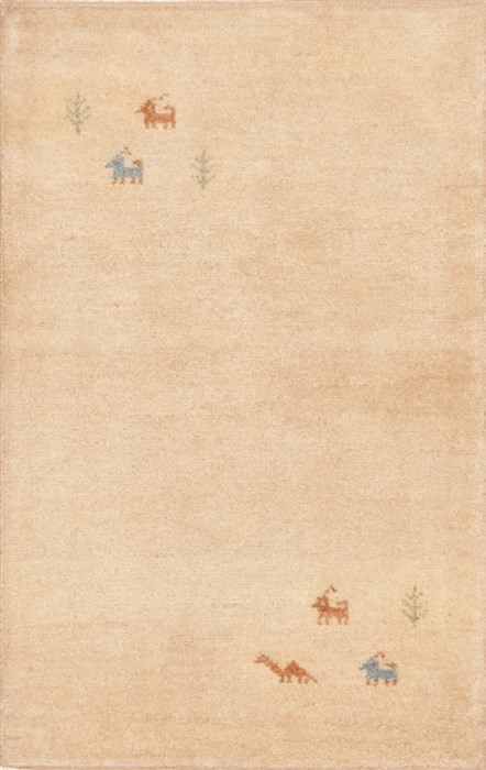 Gabbeh Beige Hand Knotted 23 X 37 Area Rug 100-11594 Image 0