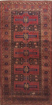 Persian Meshkin Red Runner 10 to 12 ft Wool Carpet 11608