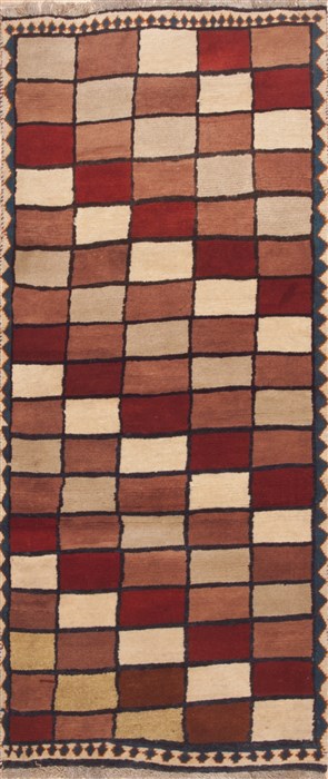 Gabbeh Brown Runner Hand Knotted 25 X 60  Area Rug 100-11618 Image 0