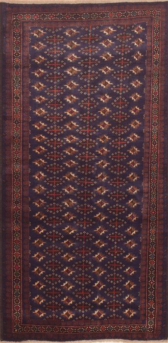 Turkman Blue Hand Knotted 37 X 77  Area Rug 100-11619 Image 0