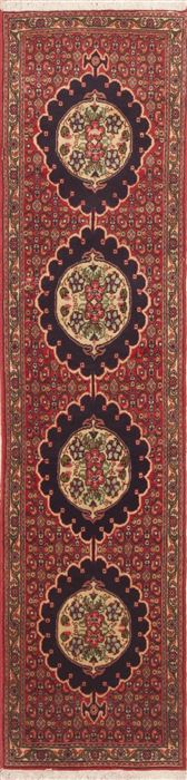 Sanandaj Red Runner Hand Knotted 110 X 75  Area Rug 100-11620 Image 0