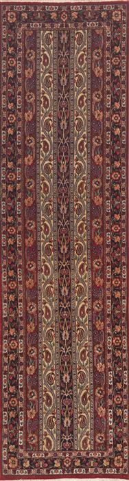 Qum Red Runner Hand Knotted 27 X 95  Area Rug 100-11621 Image 0