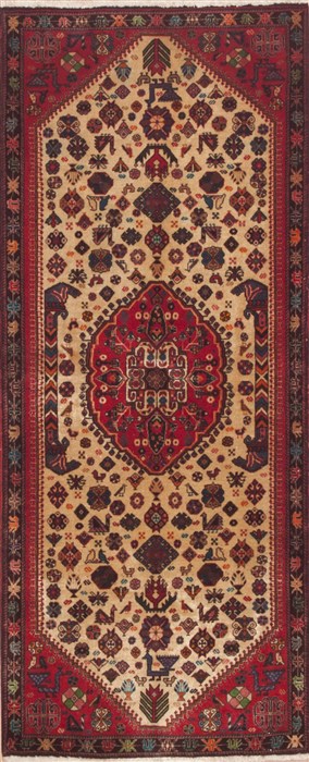 Qashqai Beige Hand Knotted 28 X 66  Area Rug 100-11623 Image 0