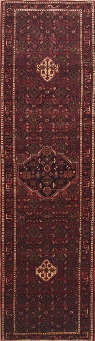 Hamedan Brown Runner Hand Knotted 30 X 1011  Area Rug 100-11625 Image 0