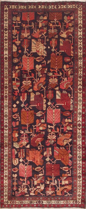 Hamedan Brown Runner Hand Knotted 45 X 106  Area Rug 100-11626 Image 0