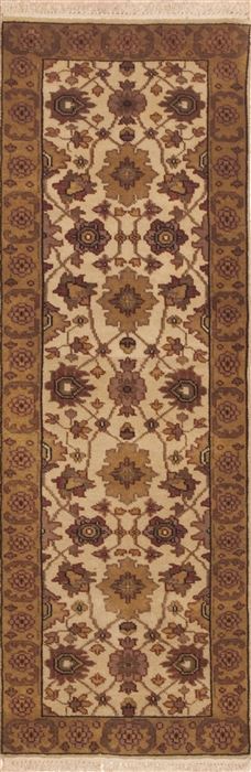 Indo-Persian Yellow Runner Hand Knotted 20 X 60  Area Rug 100-11631 Image 0