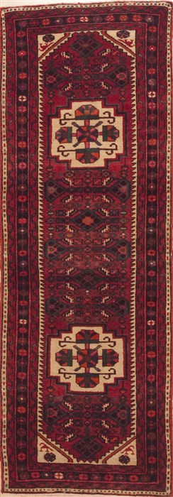 Hossein Abad Red Runner Hand Knotted 22 X 63  Area Rug 100-11632 Image 0