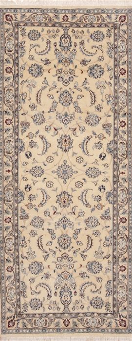 Nain Beige Runner Hand Knotted 26 X 66  Area Rug 100-11643 Image 0