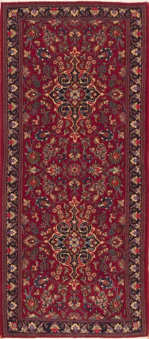 Qum Red Runner Hand Knotted 29 X 63  Area Rug 100-11644 Image 0