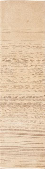 Gabbeh Beige Runner Hand Knotted 20 X 69  Area Rug 100-11647 Image 0