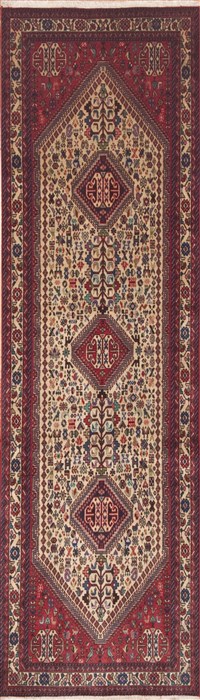 Qashqai Cream Runner Hand Knotted 29 X 96  Area Rug 100-11649 Image 0