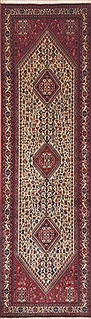 Qashqai Cream Runner Hand Knotted 2'9" X 9'6"  Area Rug 100-11649