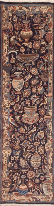 Mashad Beige Runner Hand Knotted 23 X 81  Area Rug 100-11650 Image 0