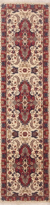 Tabriz Beige Runner Hand Knotted 24 X 810  Area Rug 100-11651 Image 0