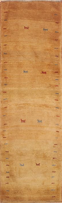 Gabbeh Yellow Runner Hand Knotted 29 X 90  Area Rug 100-11652 Image 0