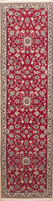 Nain Red Runner Hand Knotted 27 X 96  Area Rug 100-11658 Image 0