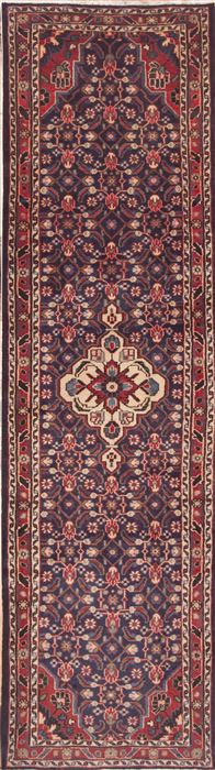Hamedan Blue Runner Hand Knotted 211 X 104  Area Rug 100-11662 Image 0