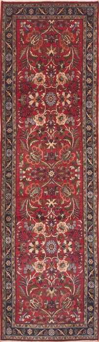 Hamedan Red Runner Hand Knotted 210 X 910  Area Rug 100-11668 Image 0