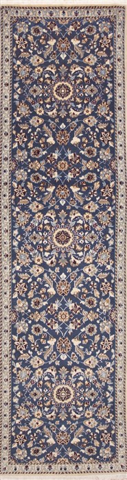 Nain Blue Runner Hand Knotted 26 X 96  Area Rug 100-11669 Image 0