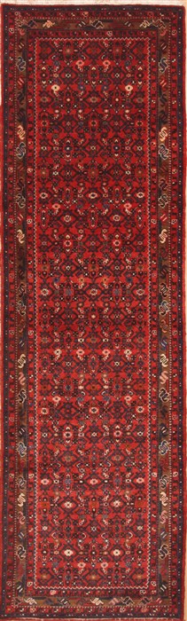 Hamedan Red Runner Hand Knotted 211 X 911  Area Rug 100-11673 Image 0