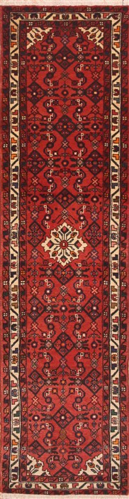 Mussel Red Runner Hand Knotted 26 X 99  Area Rug 100-11676 Image 0