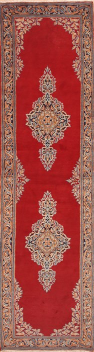 Kerman Red Runner Hand Knotted 26 X 911  Area Rug 100-11677 Image 0