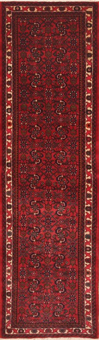 Hossein Abad Red Runner Hand Knotted 28 X 93  Area Rug 100-11678 Image 0