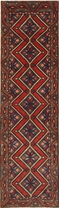 Hamedan Brown Runner Hand Knotted 24 X 86  Area Rug 100-11686 Image 0