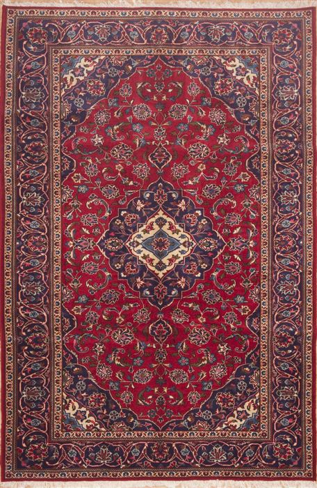 Kashan Red Hand Knotted 66 X 910  Area Rug 100-11697 Image 0