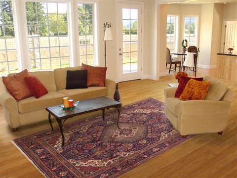 Tabriz Blue Hand Knotted 67 X 99 Area Rug 100-11701 Image 4