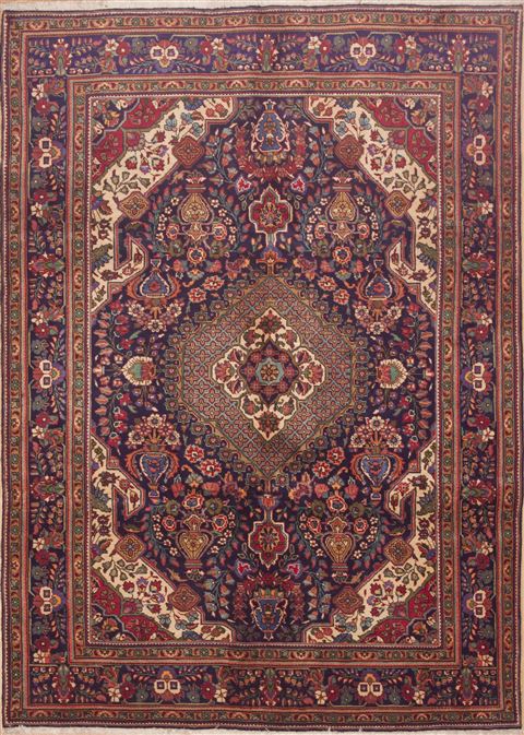 Tabriz Blue Hand Knotted 67 X 99 Area Rug 100-11701 Image 0